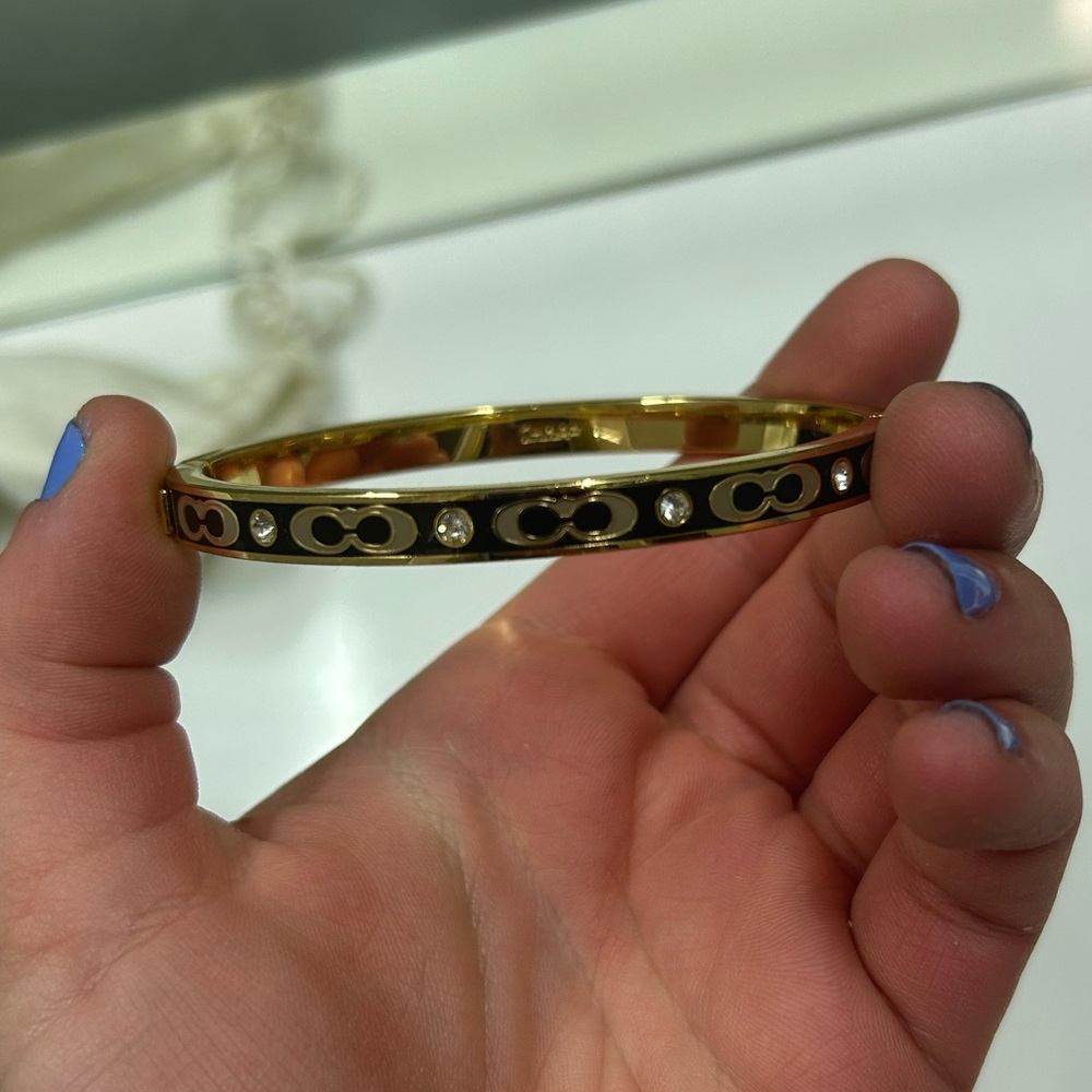 Coach Signature Stone Hinged Bangle - Picture 4 of 6